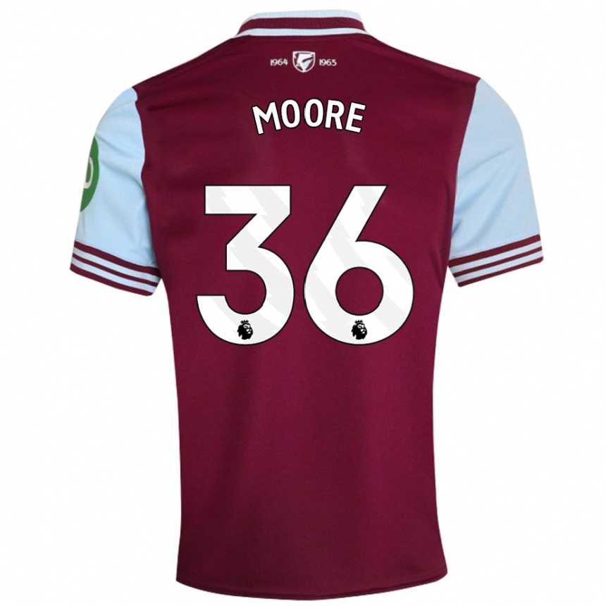 Kids Football Sean Moore #36 Dark Red Home Jersey 2024/25 T-Shirt