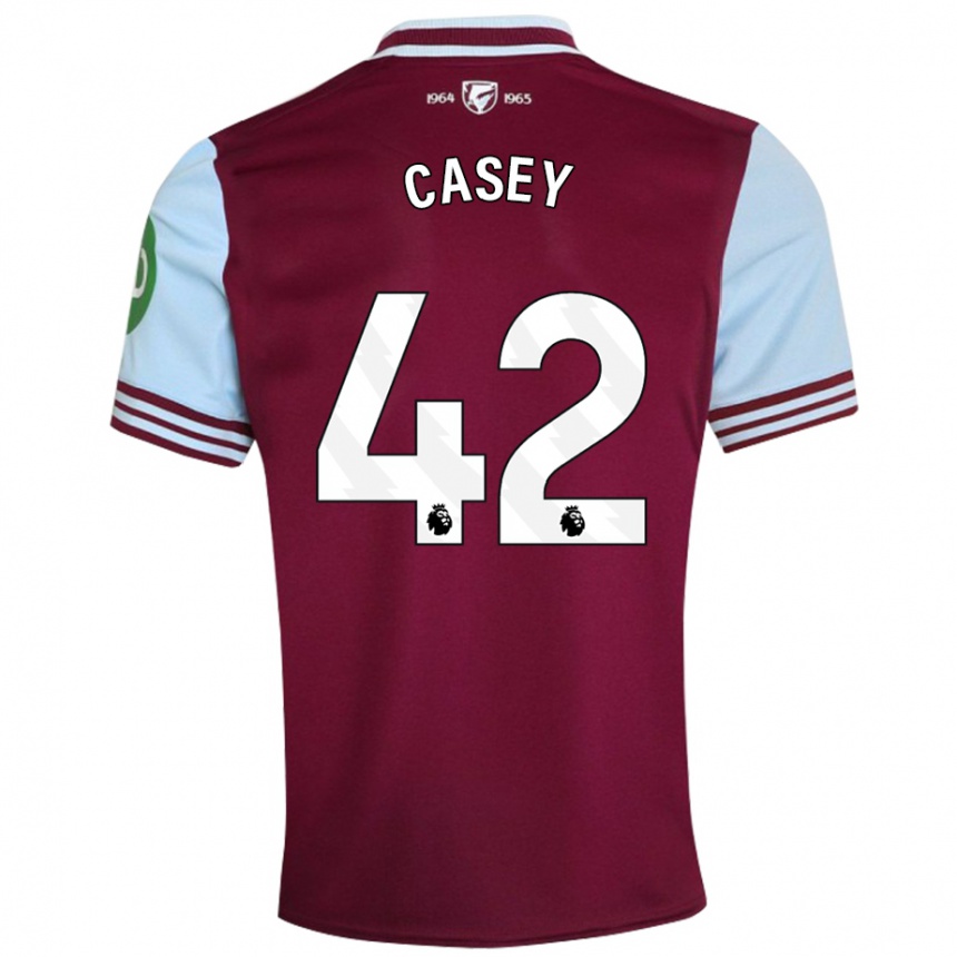 Kids Football Kaelan Casey #42 Dark Red Home Jersey 2024/25 T-Shirt