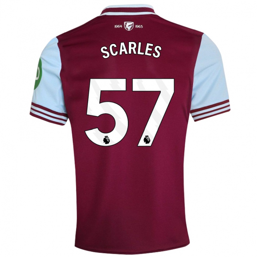 Kids Football Oliver Scarles #57 Dark Red Home Jersey 2024/25 T-Shirt