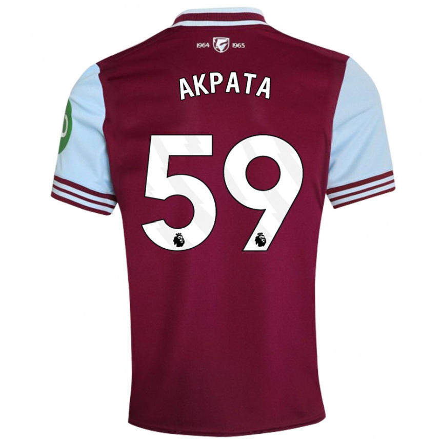 Kids Football Tyron Akpata #59 Dark Red Home Jersey 2024/25 T-Shirt