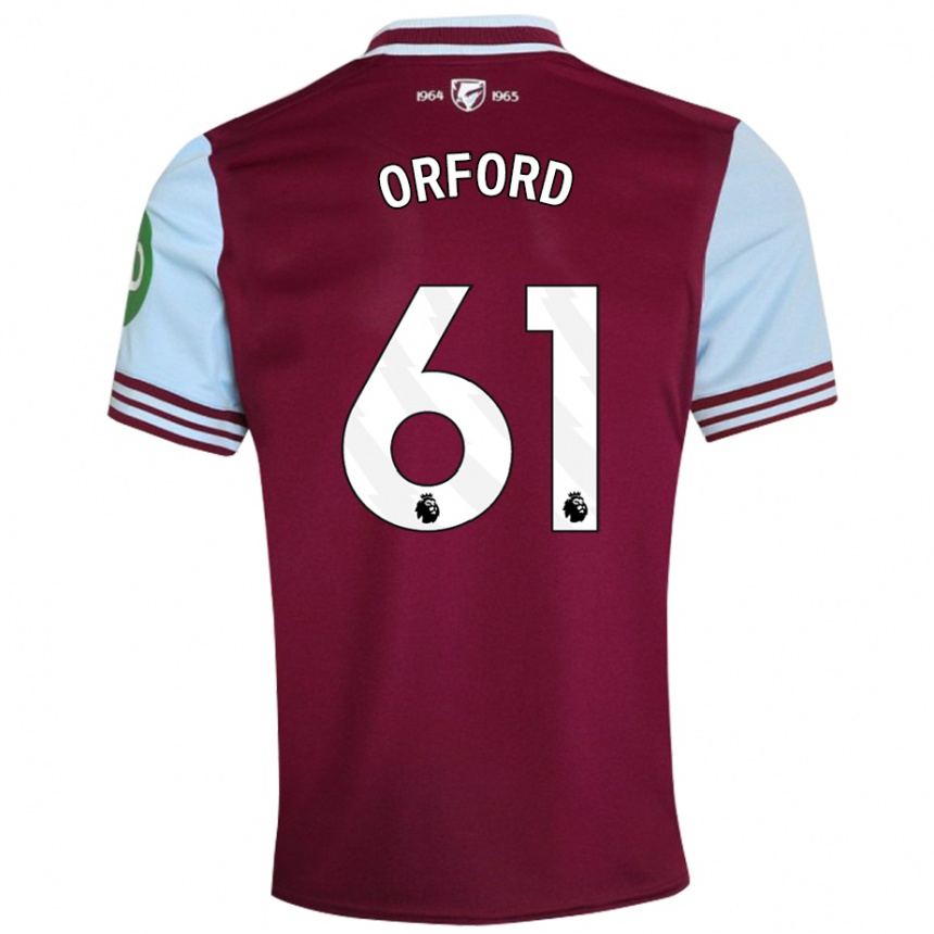 Kids Football Lewis Orford #61 Dark Red Home Jersey 2024/25 T-Shirt