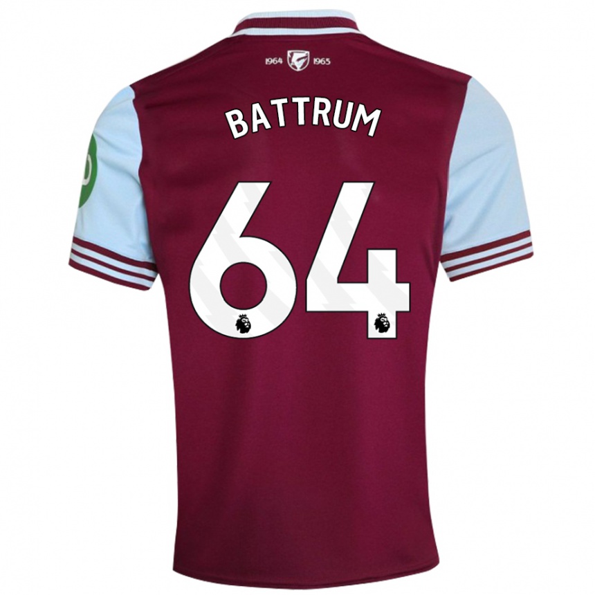 Kids Football Ryan Battrum #64 Dark Red Home Jersey 2024/25 T-Shirt