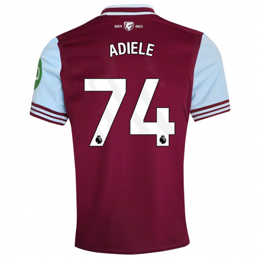 Kids Football Emeka Adiele #74 Dark Red Home Jersey 2024/25 T-Shirt