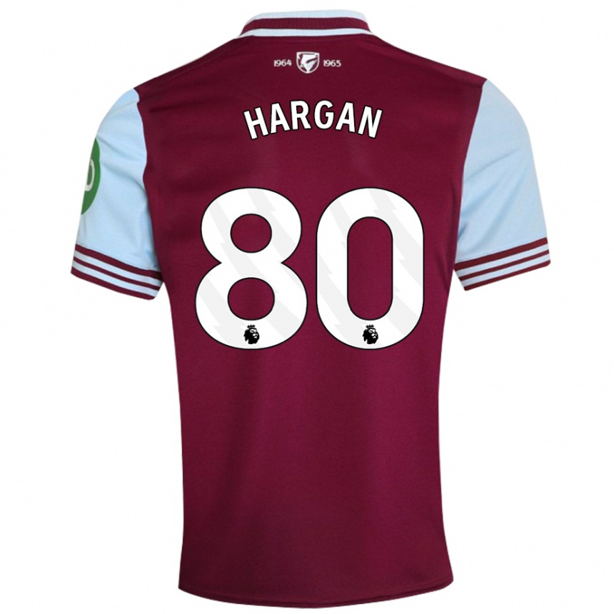 Kids Football Riley Hargan #80 Dark Red Home Jersey 2024/25 T-Shirt