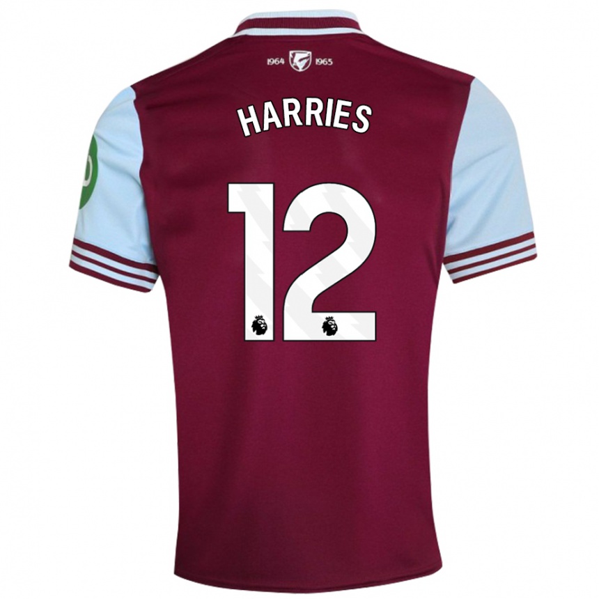 Kids Football Emma Harries #12 Dark Red Home Jersey 2024/25 T-Shirt