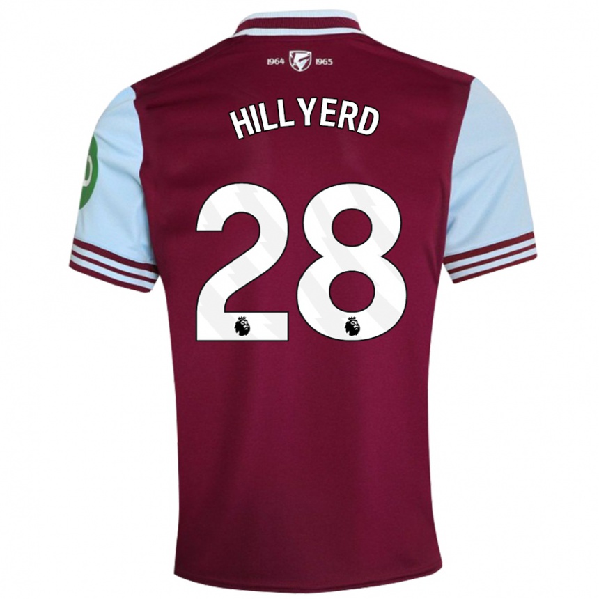 Kids Football Sophie Hillyerd #28 Dark Red Home Jersey 2024/25 T-Shirt