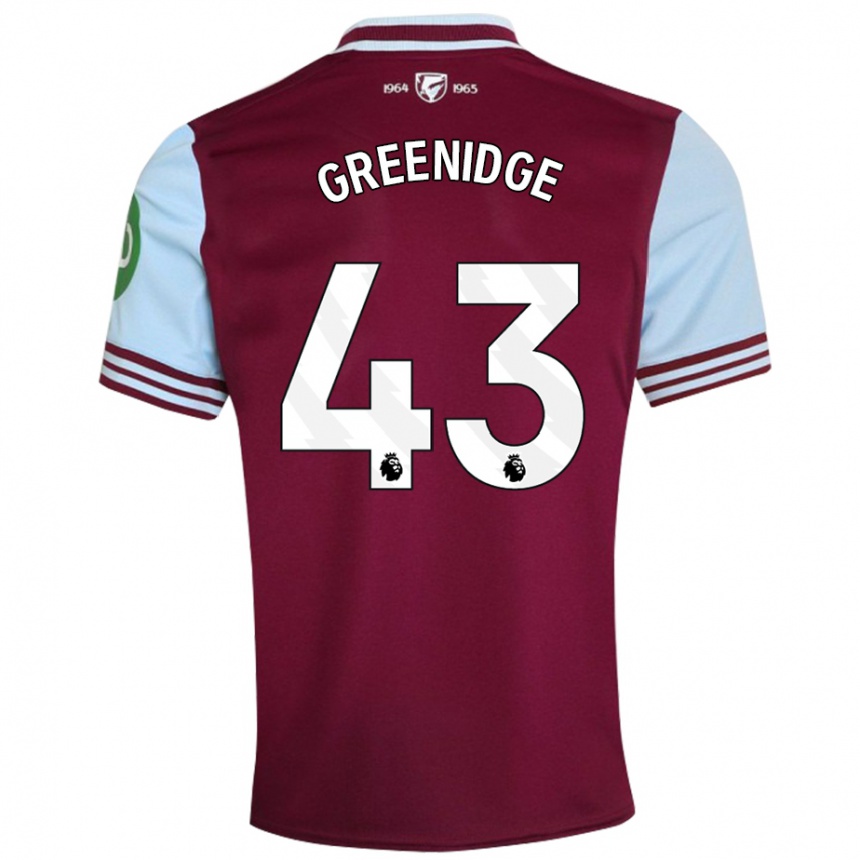 Kids Football Will Greenidge #43 Dark Red Home Jersey 2024/25 T-Shirt