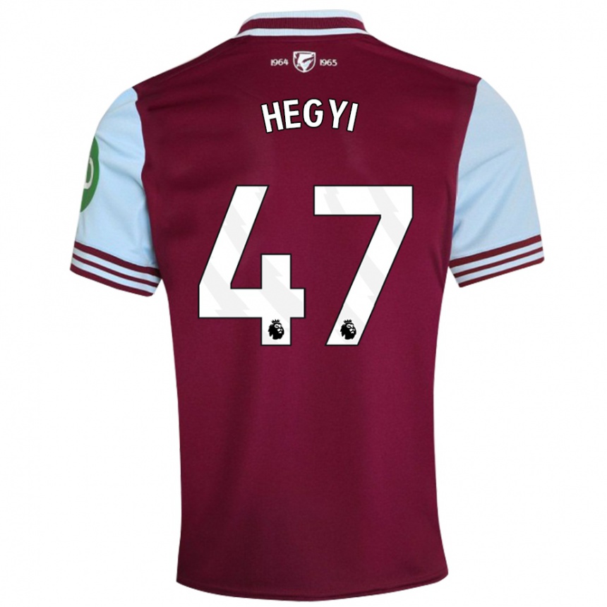 Kids Football Krisztian Hegyi #47 Dark Red Home Jersey 2024/25 T-Shirt