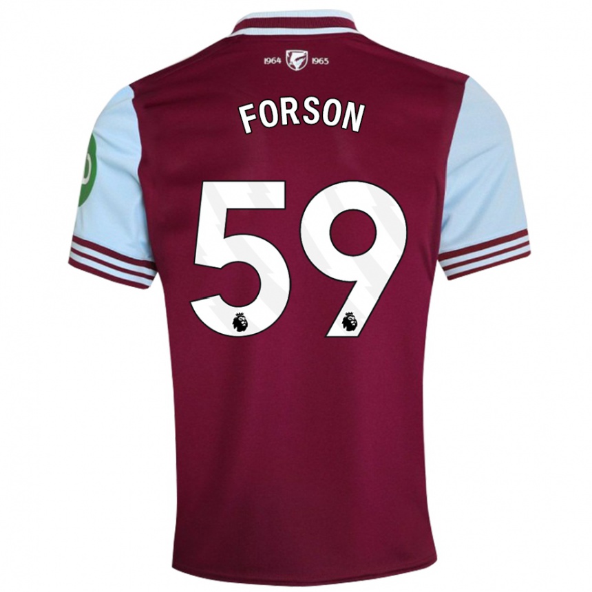 Kids Football Keenan Forson #59 Dark Red Home Jersey 2024/25 T-Shirt