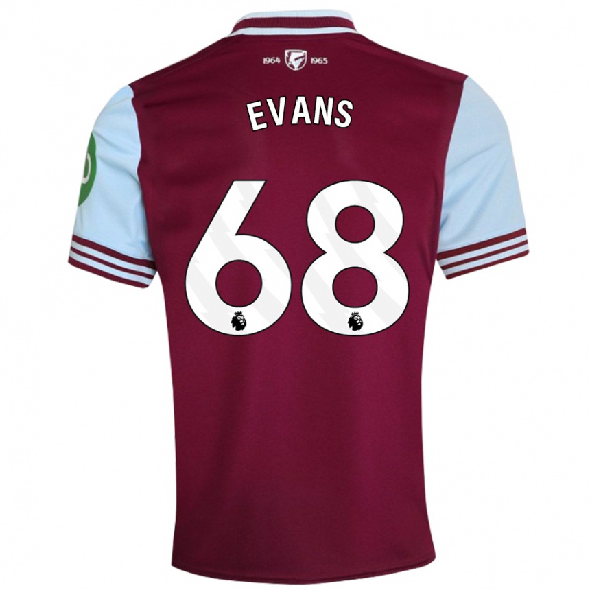 Kids Football Isaac Evans #68 Dark Red Home Jersey 2024/25 T-Shirt