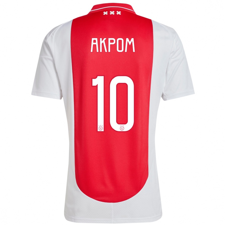 Kids Football Chuba Akpom #10 Red White Home Jersey 2024/25 T-Shirt