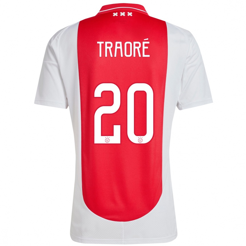 Kids Football Bertrand Traoré #20 Red White Home Jersey 2024/25 T-Shirt