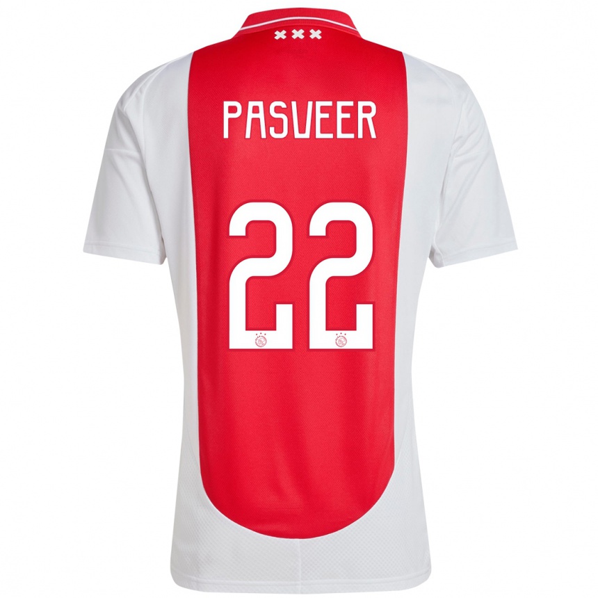 Kids Football Remko Pasveer #22 Red White Home Jersey 2024/25 T-Shirt