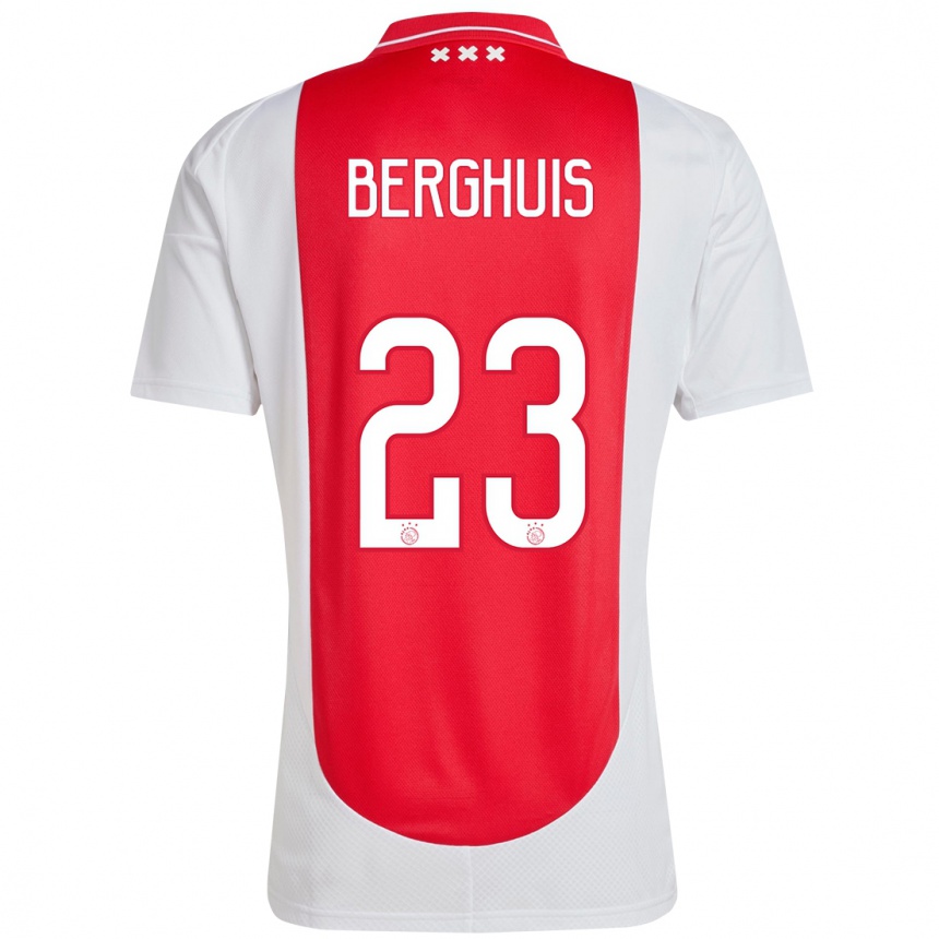 Kids Football Steven Berghuis #23 Red White Home Jersey 2024/25 T-Shirt