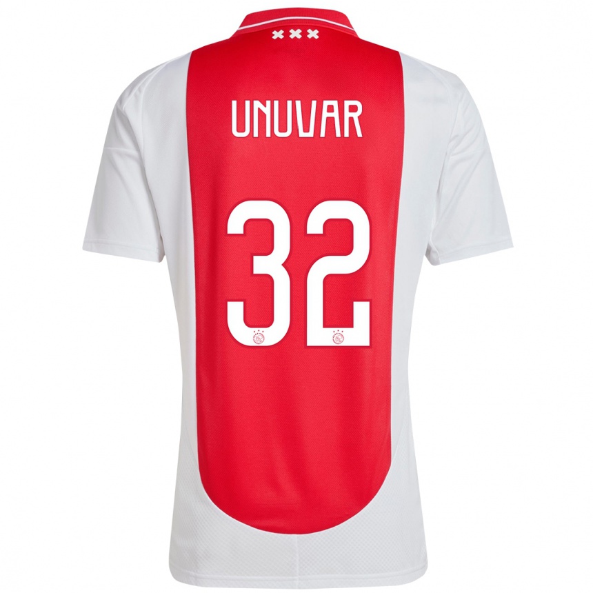 Kids Football Naci Ünüvar #32 Red White Home Jersey 2024/25 T-Shirt