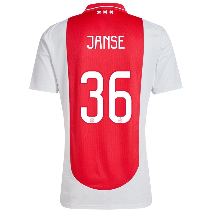 Kids Football Dies Janse #36 Red White Home Jersey 2024/25 T-Shirt