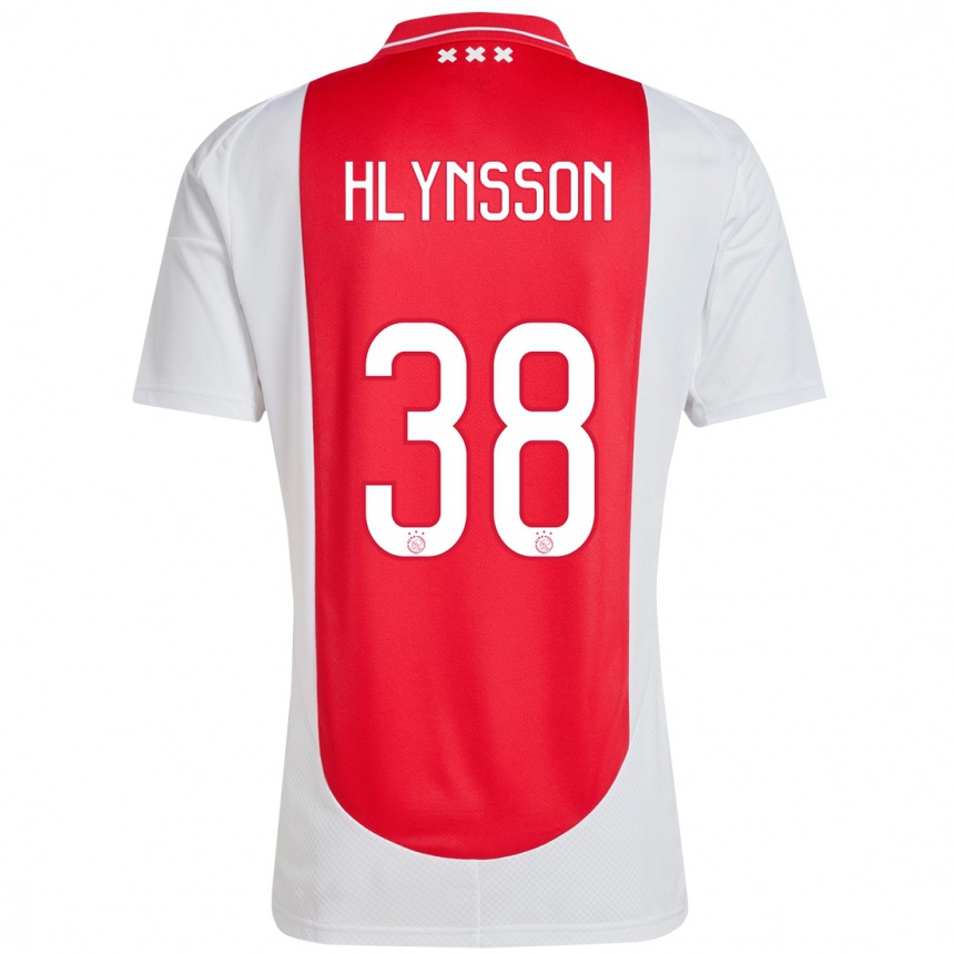 Kids Football Kristian Hlynsson #38 Red White Home Jersey 2024/25 T-Shirt