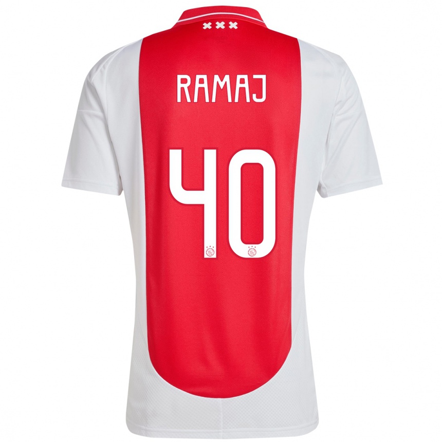 Kids Football Diant Ramaj #40 Red White Home Jersey 2024/25 T-Shirt