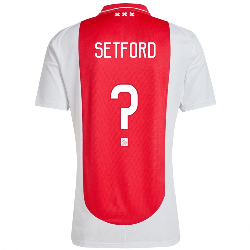 Kids Football Charlie Setford #0 Red White Home Jersey 2024/25 T-Shirt