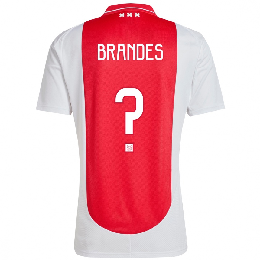 Kids Football Julian Brandes #0 Red White Home Jersey 2024/25 T-Shirt