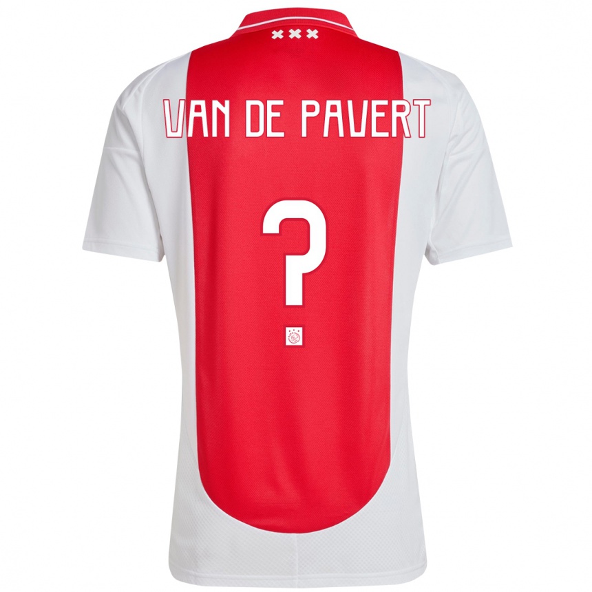 Kids Football Ryan Van De Pavert #0 Red White Home Jersey 2024/25 T-Shirt