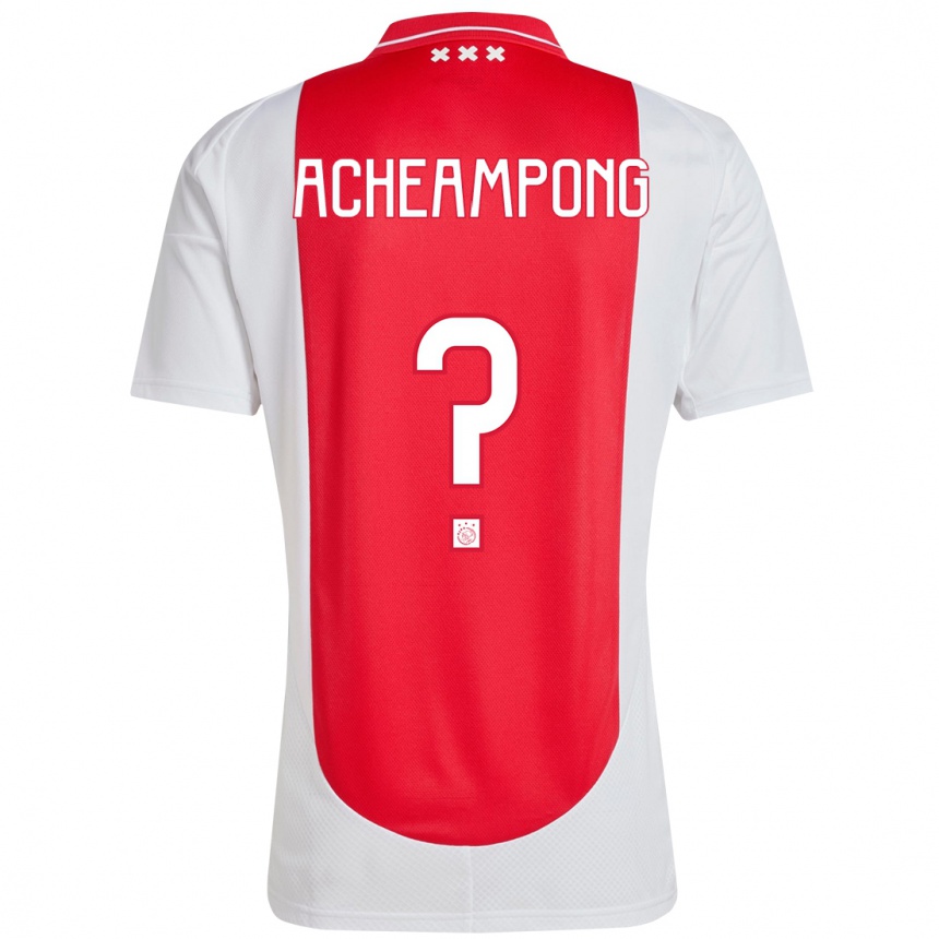 Kids Football Levi Acheampong #0 Red White Home Jersey 2024/25 T-Shirt