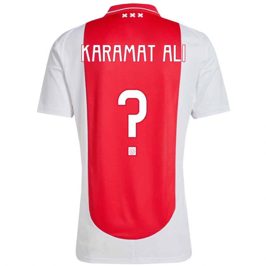 Kids Football Yaïr Karamat Ali #0 Red White Home Jersey 2024/25 T-Shirt