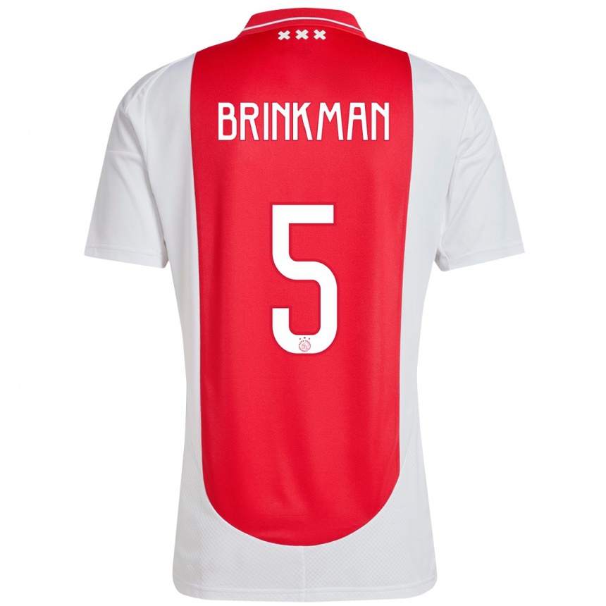 Kids Football Tim Brinkman #5 Red White Home Jersey 2024/25 T-Shirt