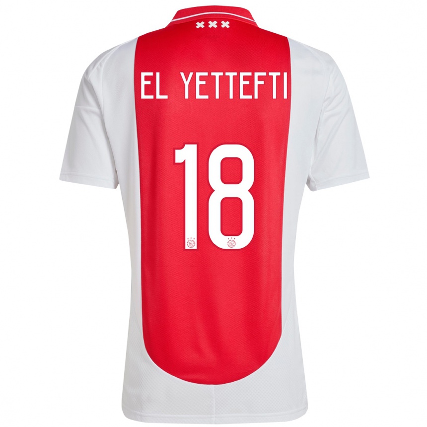 Kids Football Adil Amghar El Yettefti #18 Red White Home Jersey 2024/25 T-Shirt