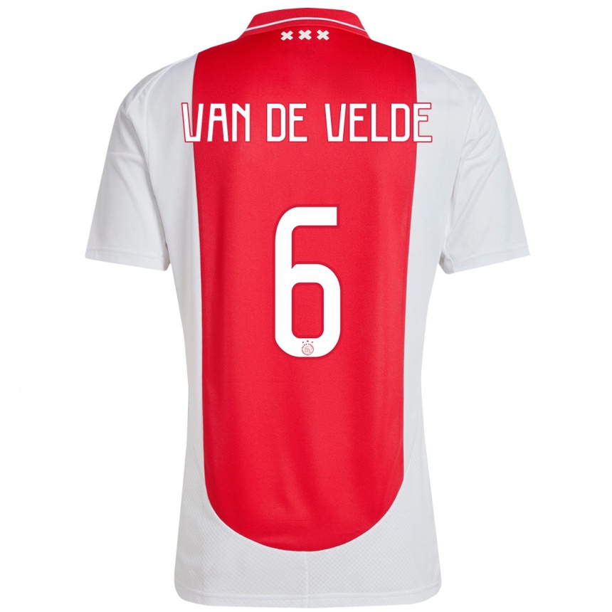 Kids Football Jonna Van De Velde #6 Red White Home Jersey 2024/25 T-Shirt