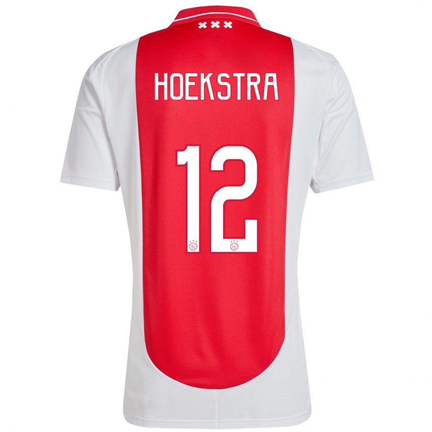 Kids Football Isabelle Hoekstra #12 Red White Home Jersey 2024/25 T-Shirt