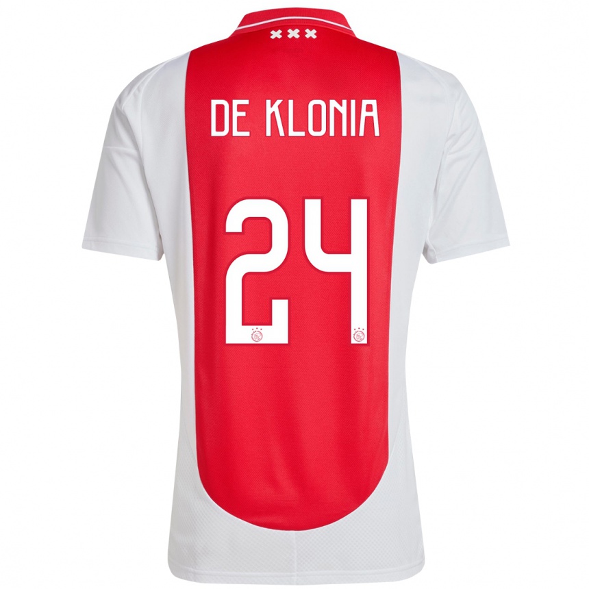 Kids Football Daliyah De Klonia #24 Red White Home Jersey 2024/25 T-Shirt