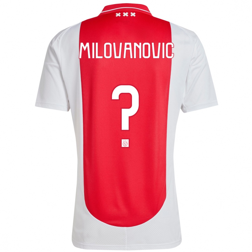 Kids Football Mateja Milovanovic #0 Red White Home Jersey 2024/25 T-Shirt