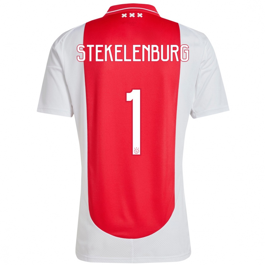 Kids Football Maarten Stekelenburg #1 Red White Home Jersey 2024/25 T-Shirt