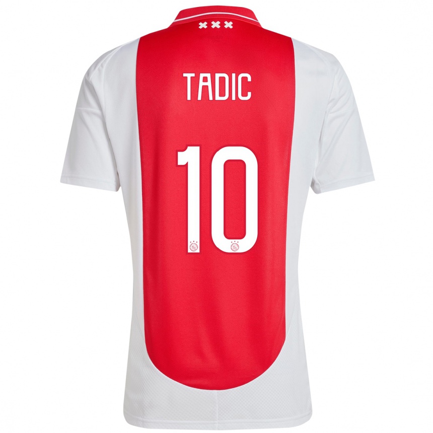 Kids Football Dusan Tadic #10 Red White Home Jersey 2024/25 T-Shirt