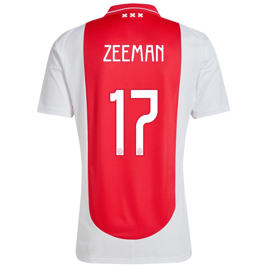 Kids Football Kelly Zeeman #17 Red White Home Jersey 2024/25 T-Shirt