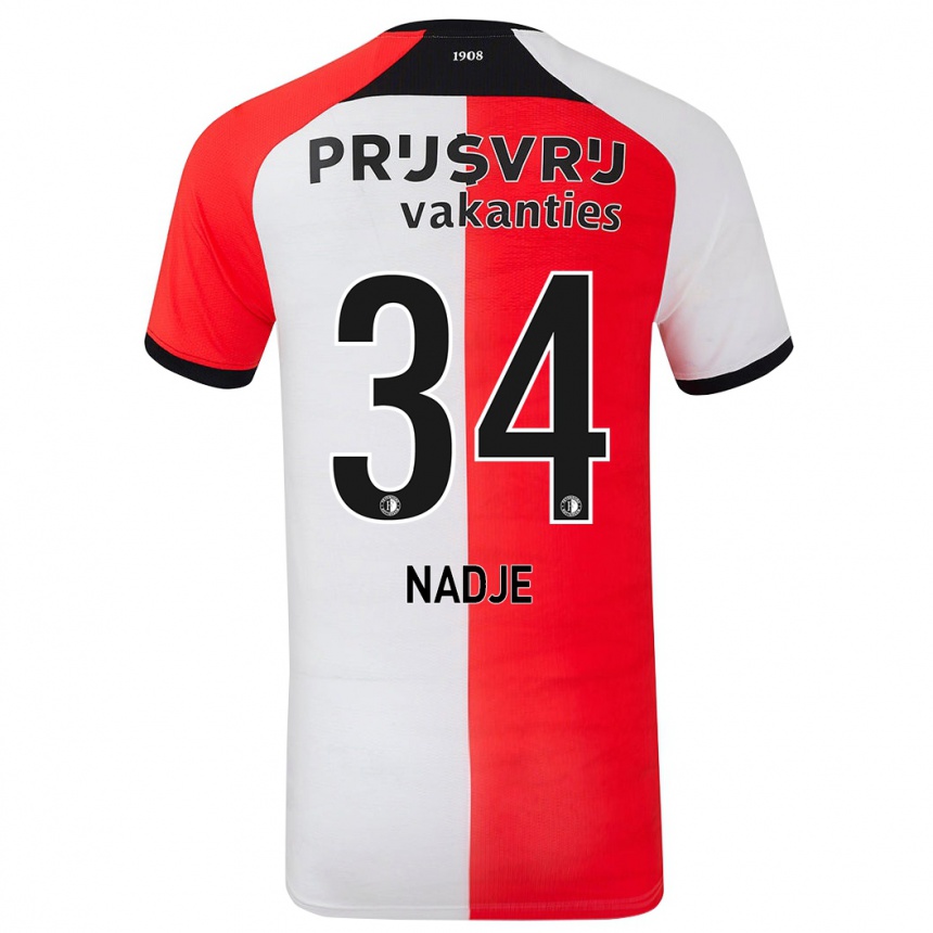 Kids Football Chris-Kévin Nadje #34 Red White Home Jersey 2024/25 T-Shirt