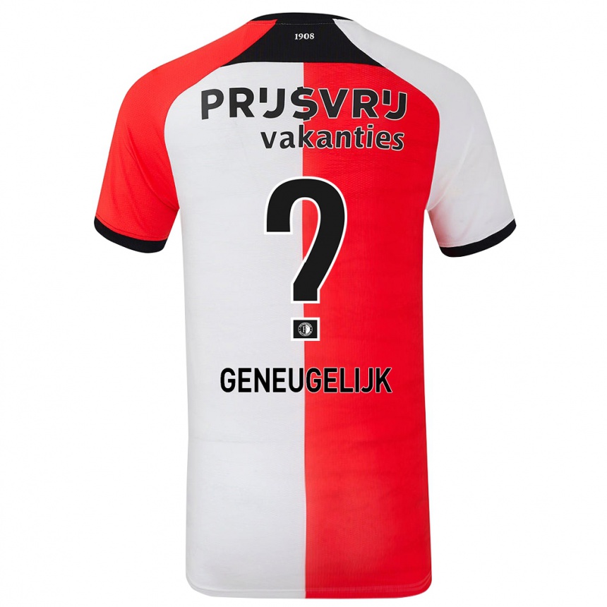 Kids Football Ivar Geneugelijk #0 Red White Home Jersey 2024/25 T-Shirt