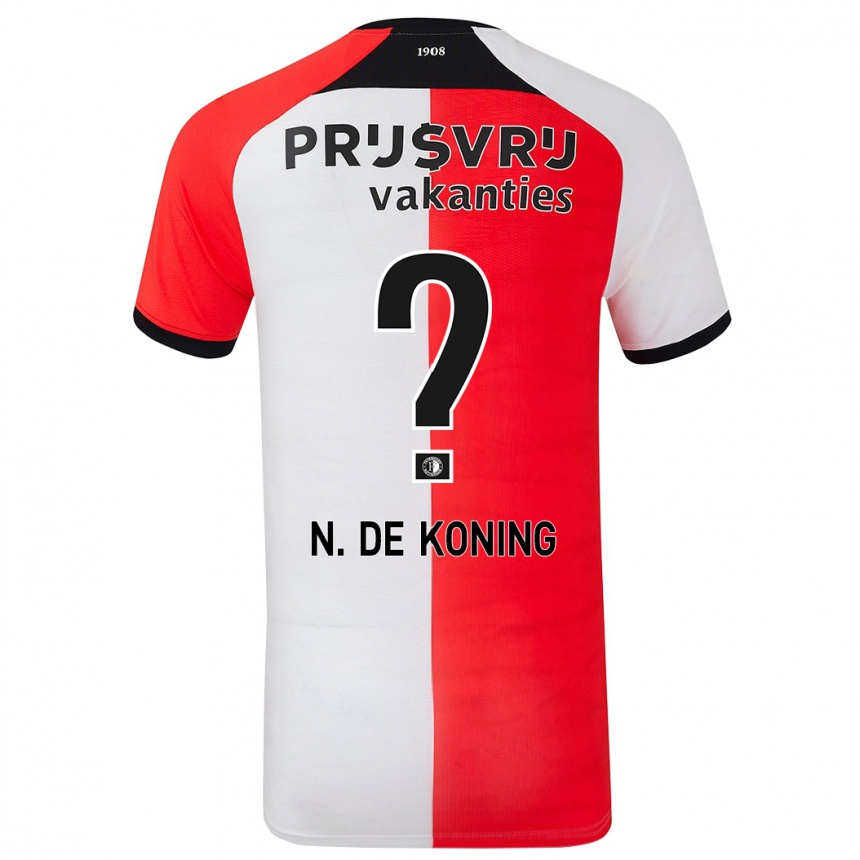 Kids Football Nick De Koning #0 Red White Home Jersey 2024/25 T-Shirt