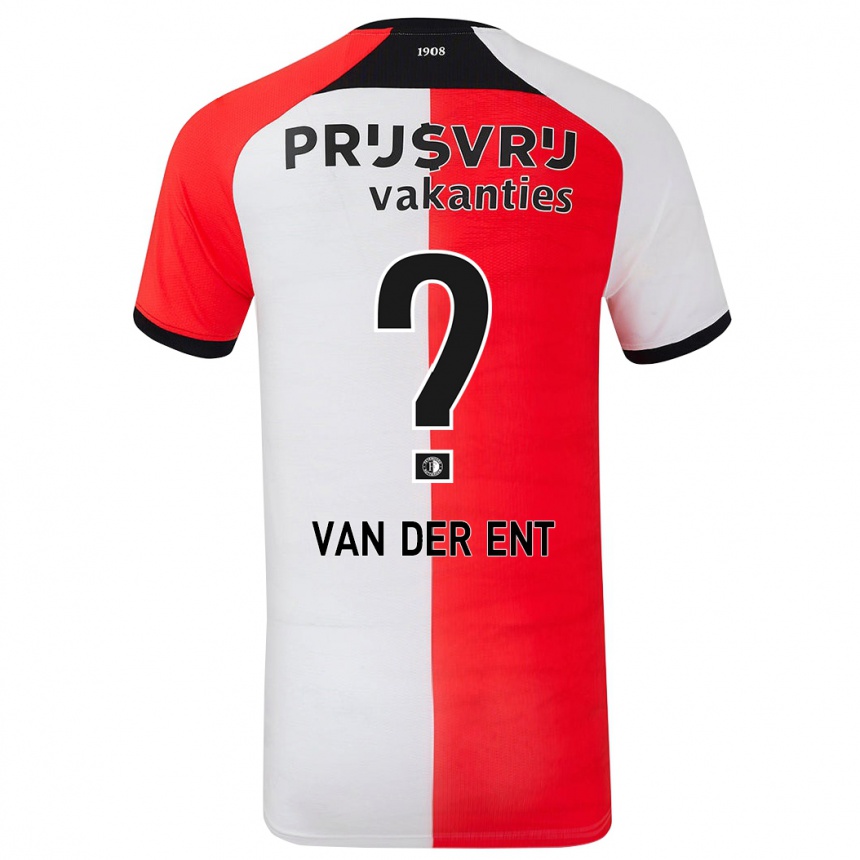 Kids Football Teun Van Der Ent #0 Red White Home Jersey 2024/25 T-Shirt