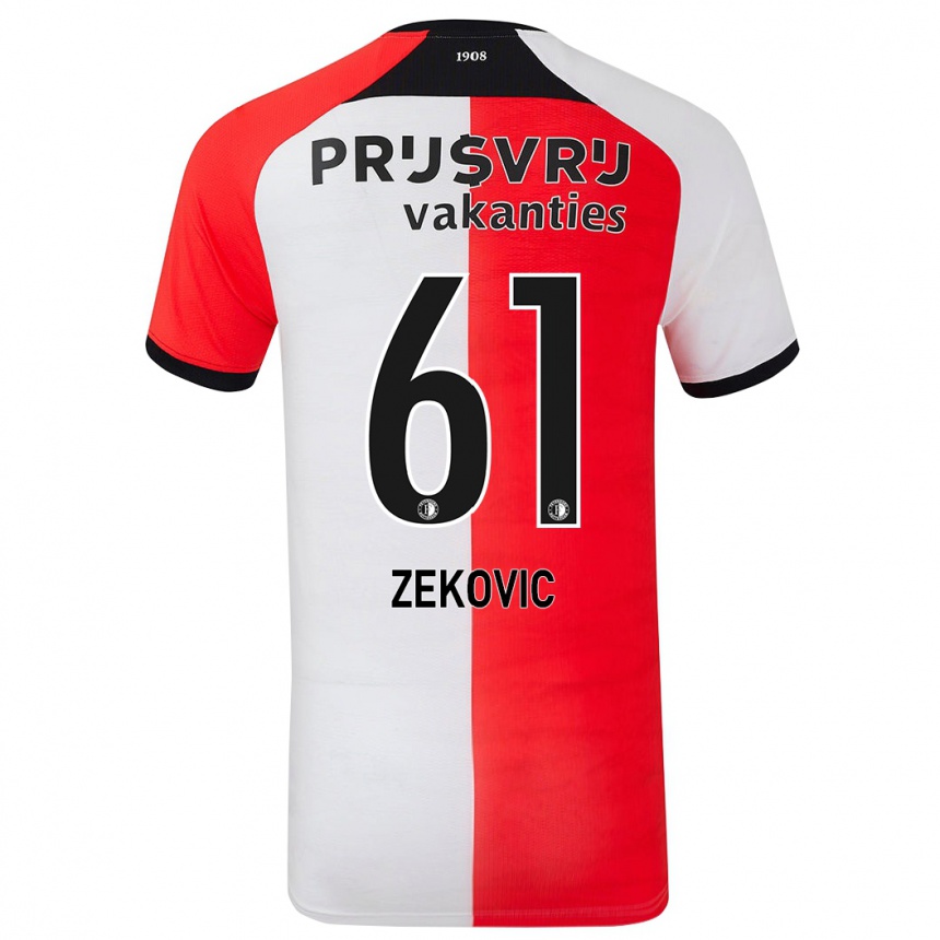 Kids Football Aleks Zekovic #61 Red White Home Jersey 2024/25 T-Shirt