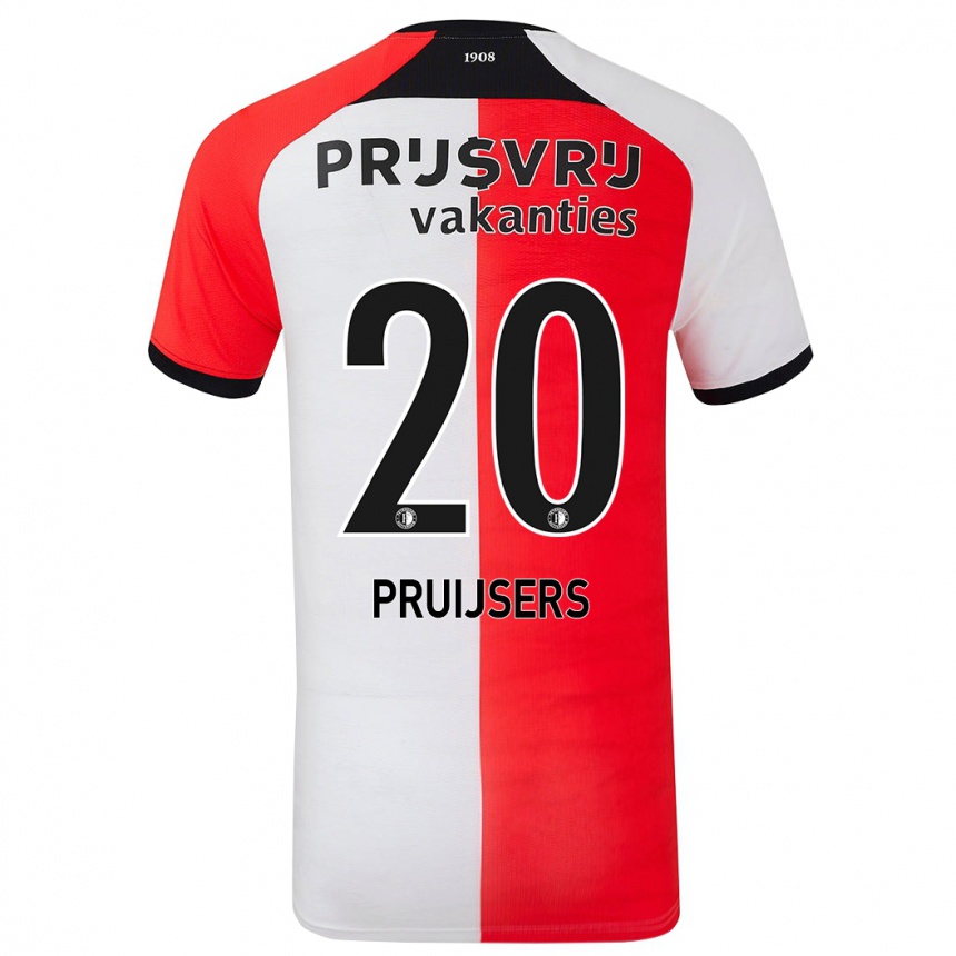 Kids Football Tom Pruijsers #20 Red White Home Jersey 2024/25 T-Shirt