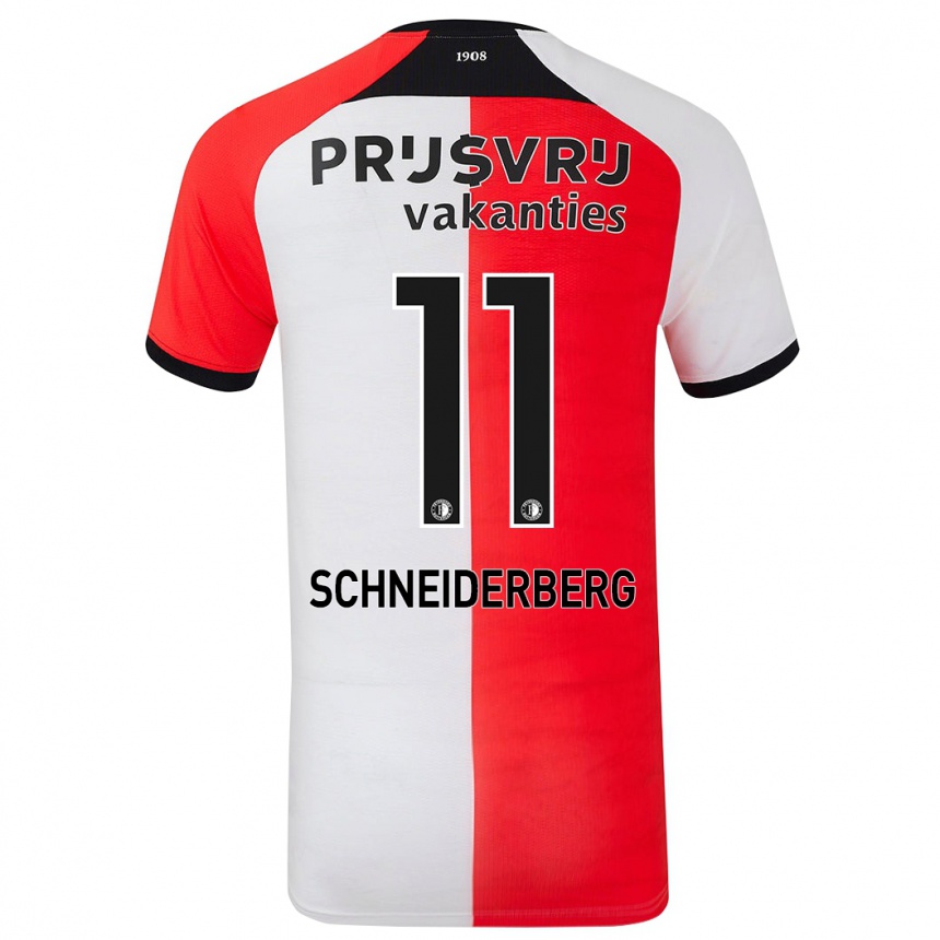 Kids Football July Schneiderberg #11 Red White Home Jersey 2024/25 T-Shirt