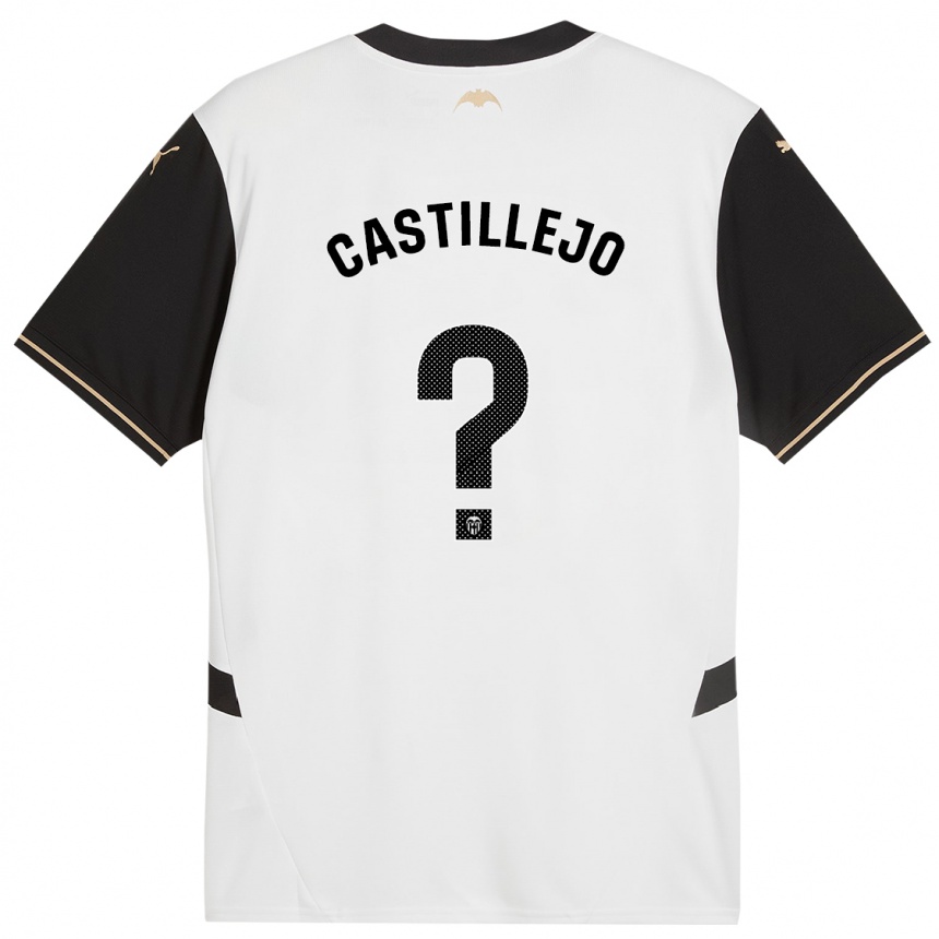 Kids Football Samu Castillejo #0 White Black Home Jersey 2024/25 T-Shirt