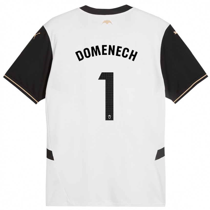 Kids Football Jaume Doménech #1 White Black Home Jersey 2024/25 T-Shirt