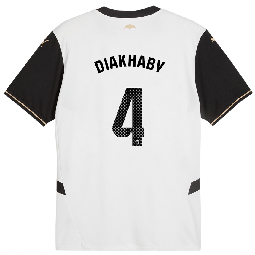 Kids Football Mouctar Diakhaby #4 White Black Home Jersey 2024/25 T-Shirt