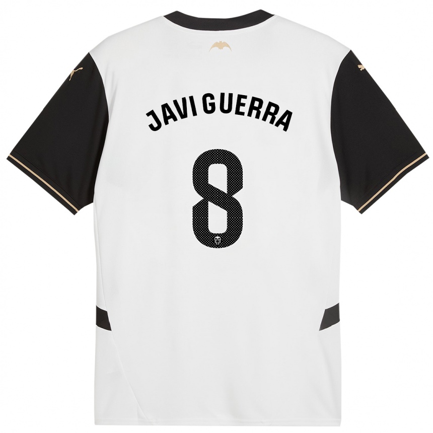 Kids Football Javi Guerra #8 White Black Home Jersey 2024/25 T-Shirt