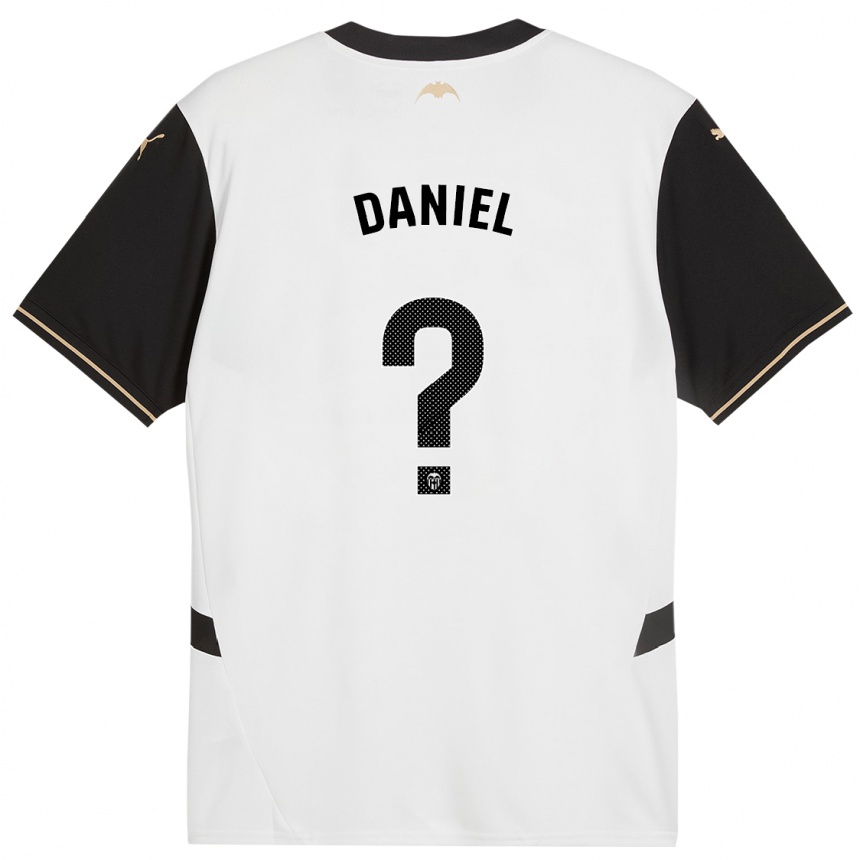 Kids Football Daniel Jiménez #0 White Black Home Jersey 2024/25 T-Shirt