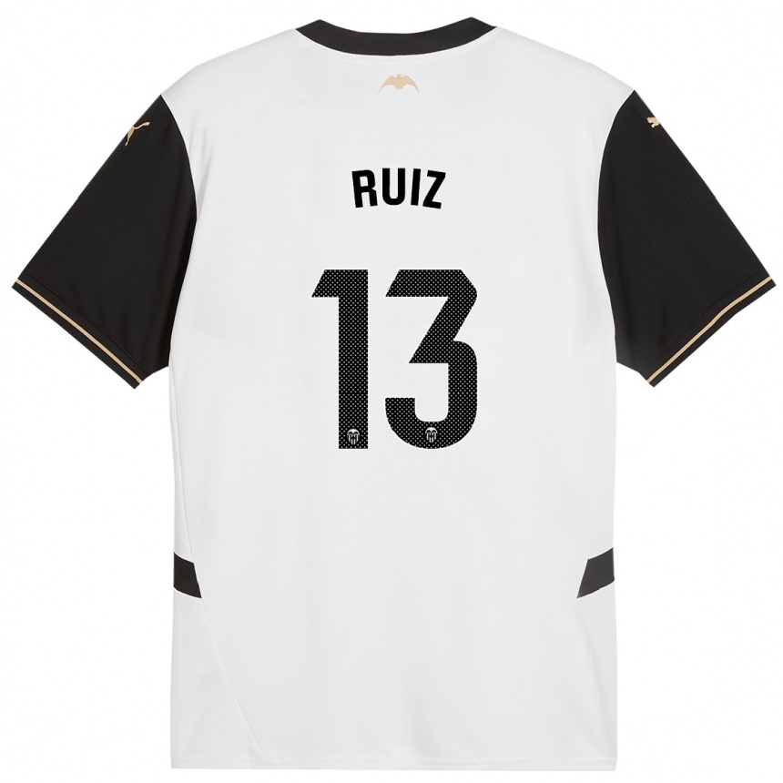 Kids Football Nil Ruiz #13 White Black Home Jersey 2024/25 T-Shirt