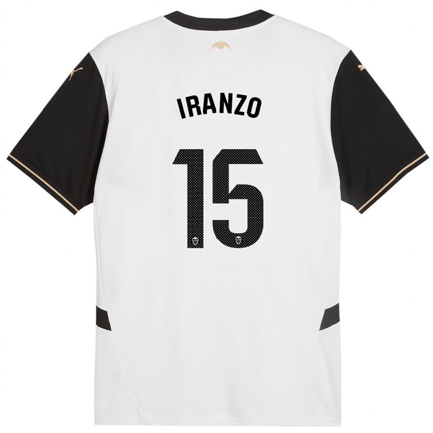 Kids Football Rubén Iranzo #15 White Black Home Jersey 2024/25 T-Shirt